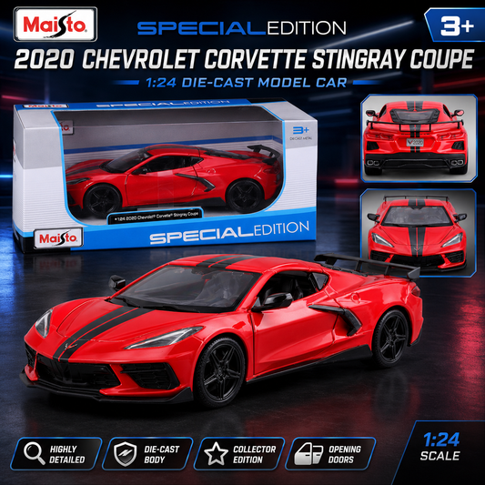 Maisto 1:24 2020 Chevrolet Corvette Stingray Die-Cast Model Red