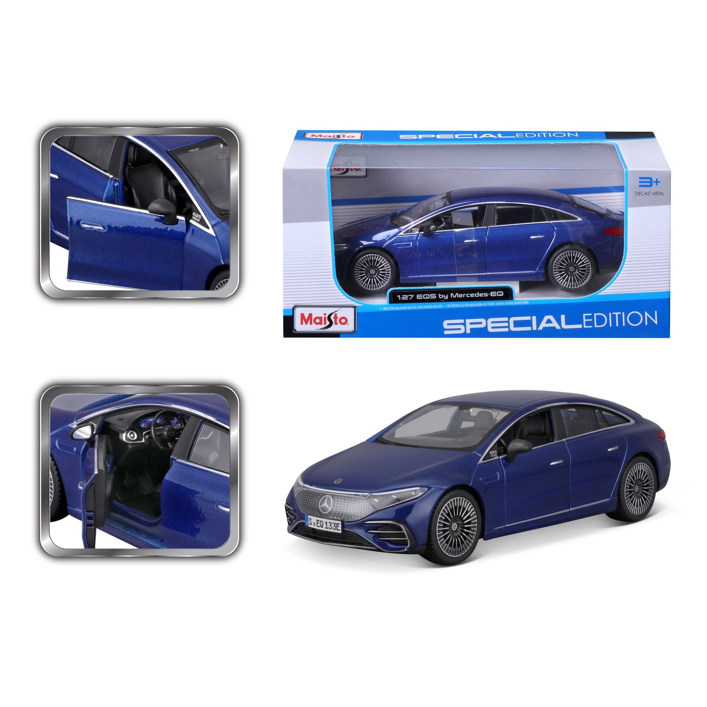 Maisto 1:24 2022 Mercedes-Benz EQS Die-Cast Model Blue
