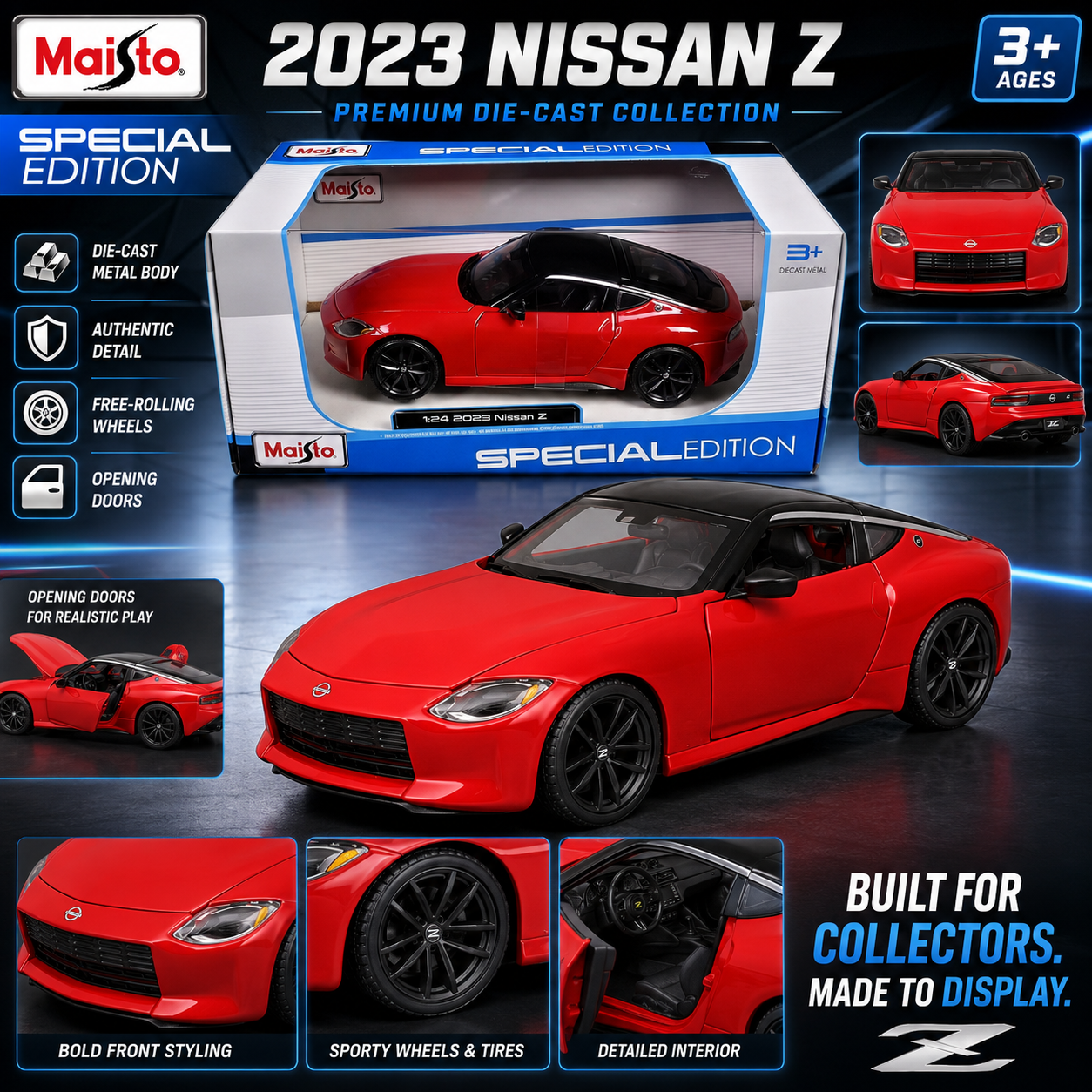 Maisto 1:24 2023 Nissan Z Die-Cast Model Red