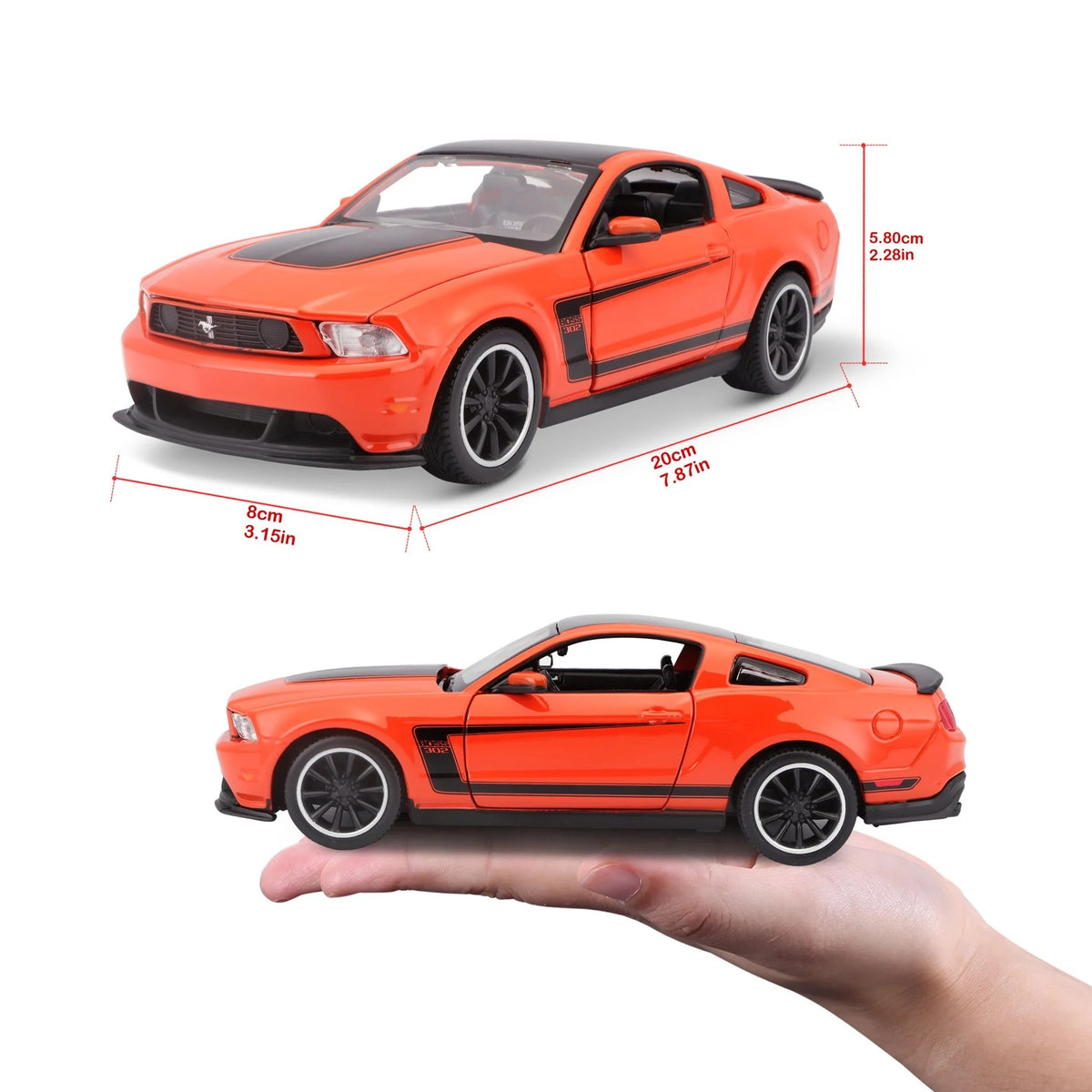 Maisto 1:24 Ford Mustang Boss 302 Die-Cast Model Orange