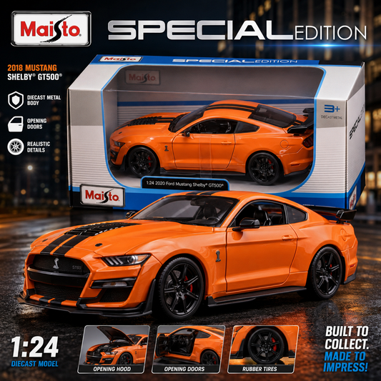 Maisto 1:24 Ford Mustang Shelby GT500 Die-Cast Model Orange