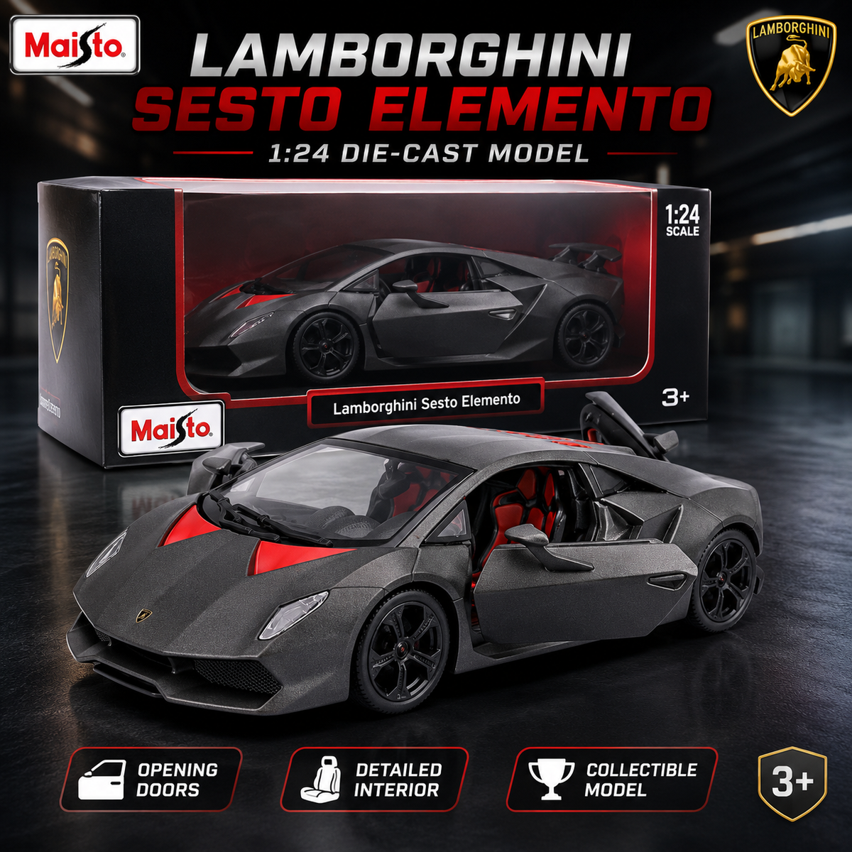 Maisto 1:24 Lamborghini Sesto Elemento Die-Cast Model