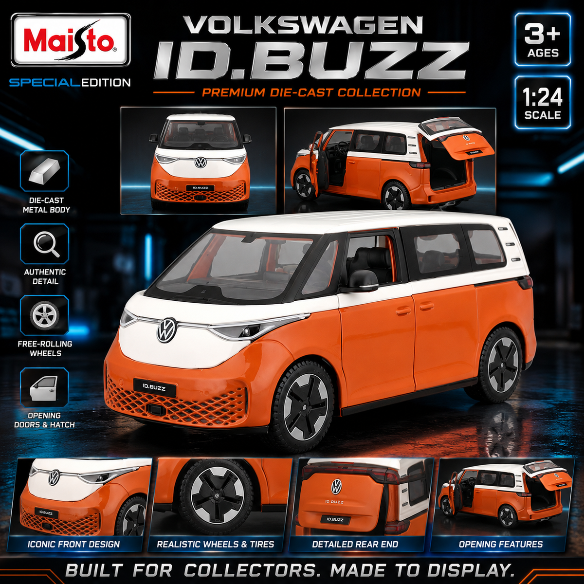 Maisto 1:24 Volkswagen Die-Cast Model Orange