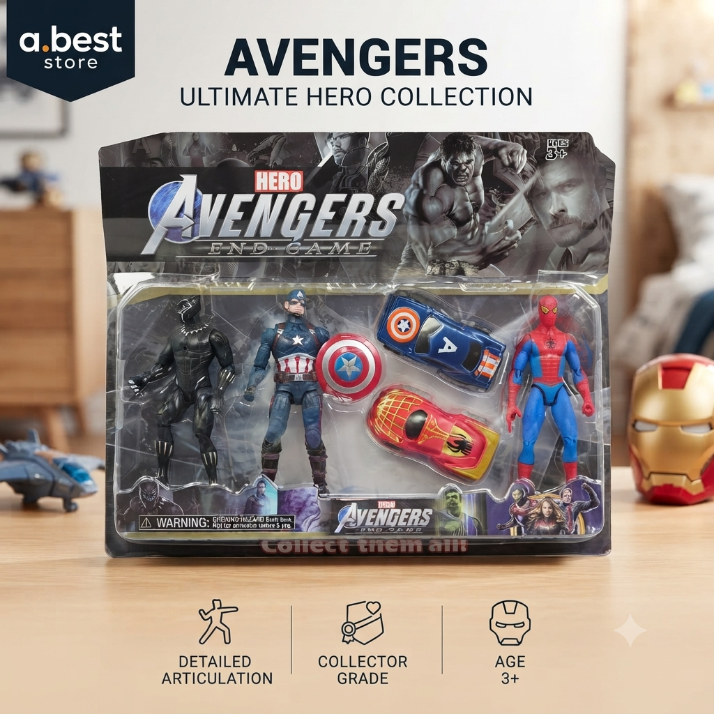 Marvel Avengers 7 Inch Figure with 2 Cars - Assorted Design