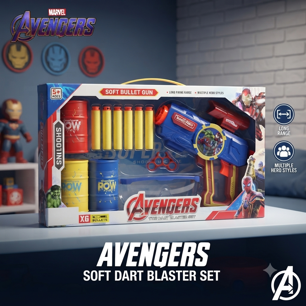 Marvel Avengers Soft Dart Blaster Set - Age 5+