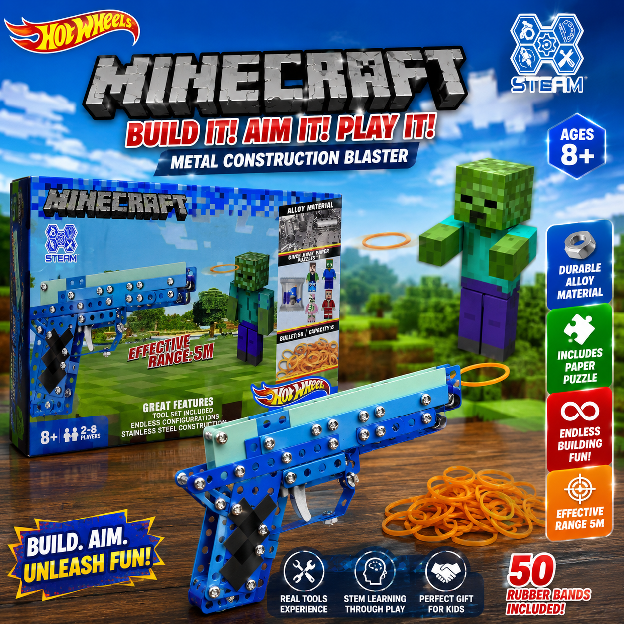 Minecraft 204 Piece Building Blaster Set