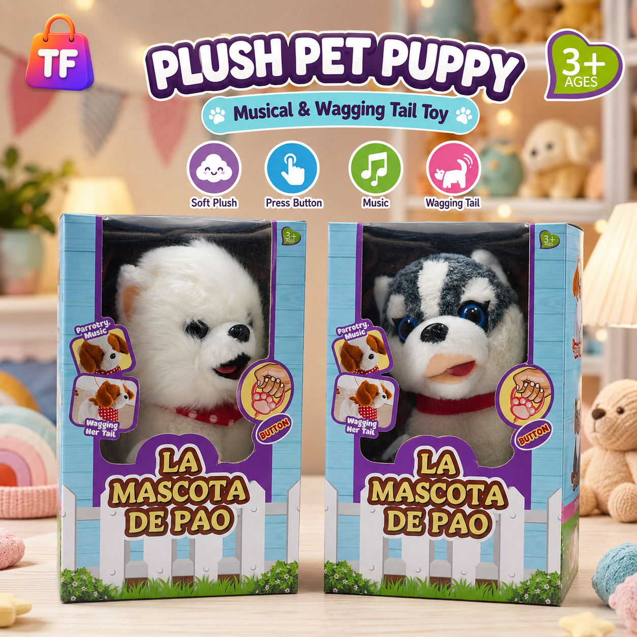 Musical Walking Plush Dog - Assorted Design