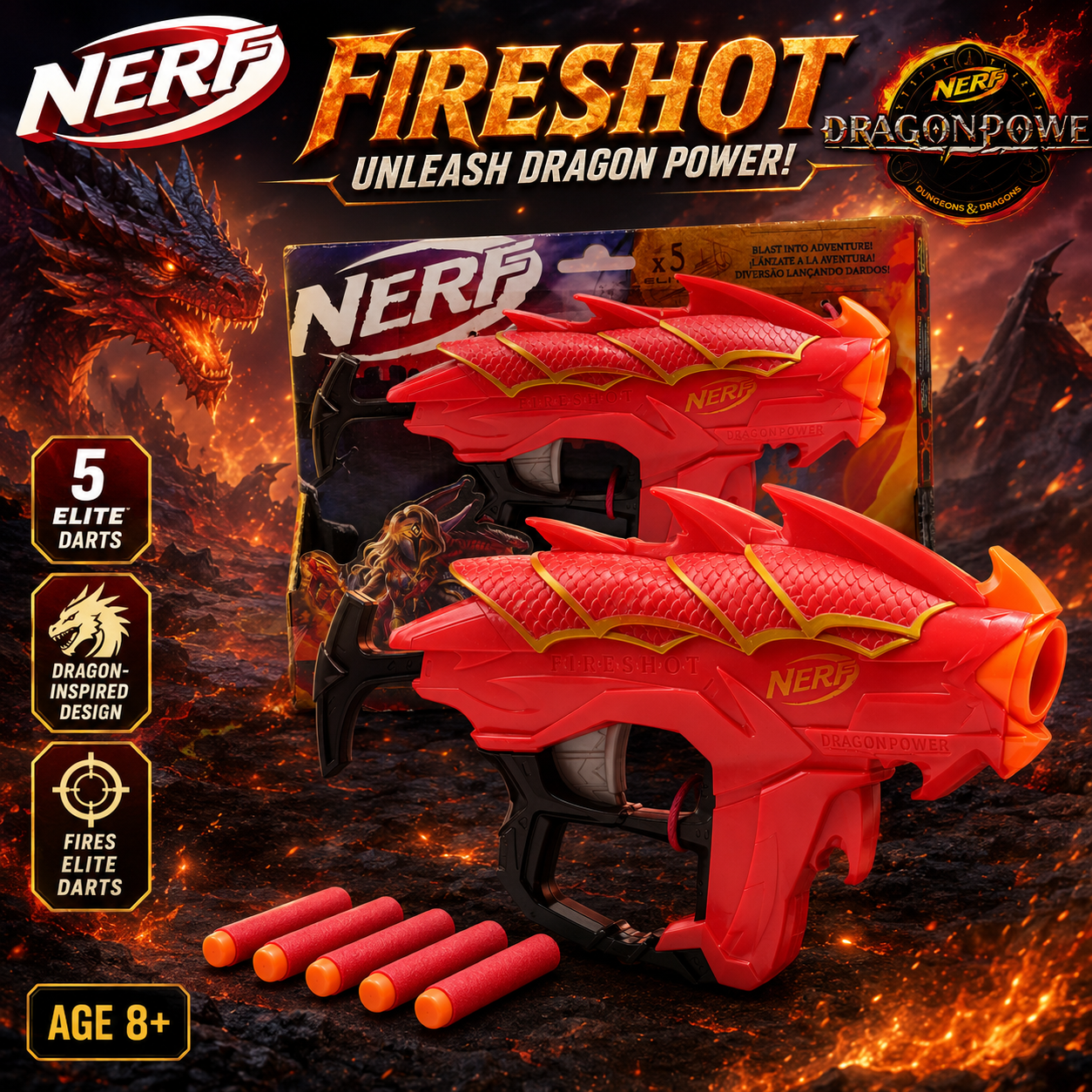 Nerf DragonPower Fireshot Dart Blaster