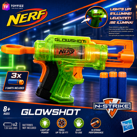 Nerf N-Strike Elite GlowShot Light-Up Blaster - Green - Ages 8+