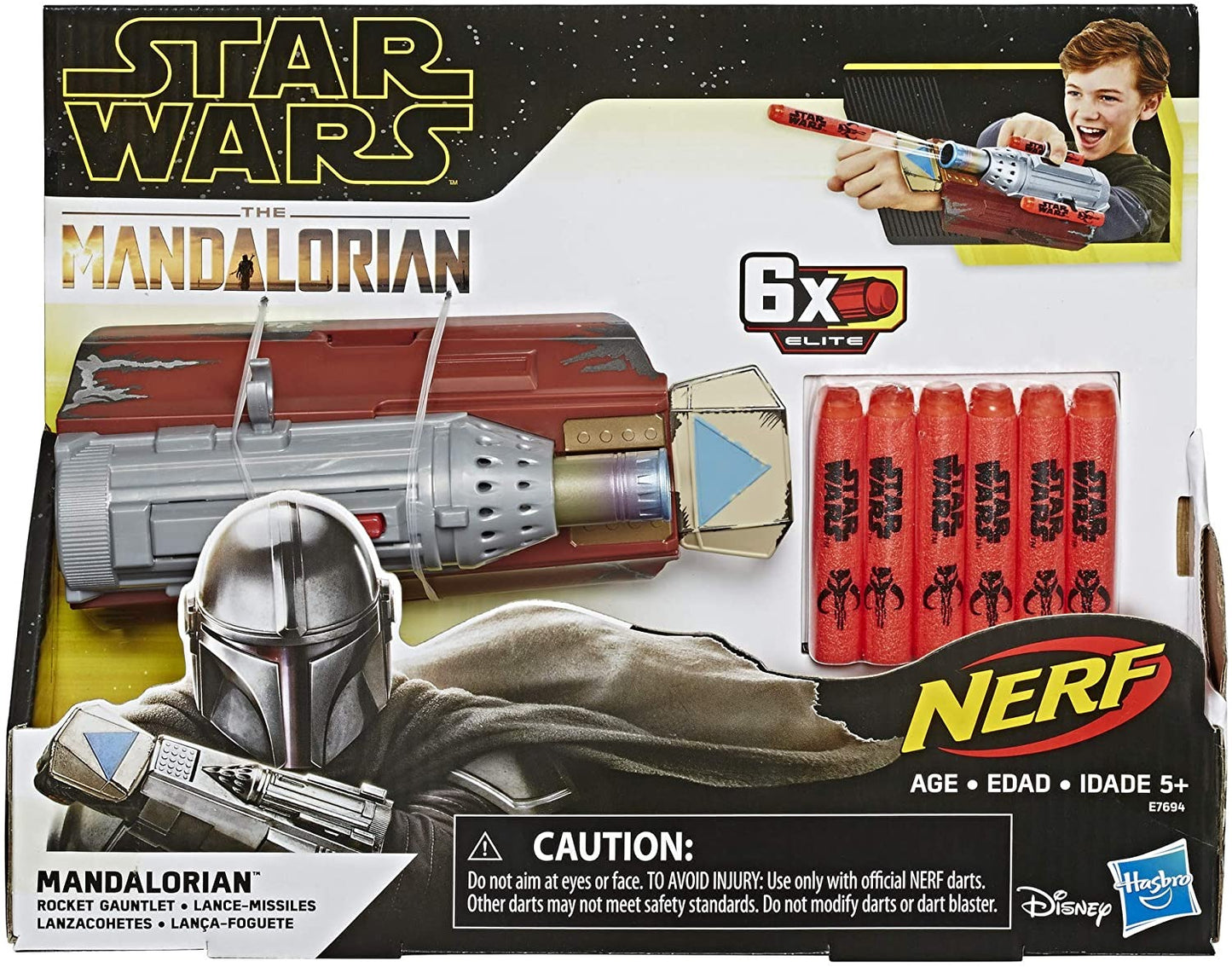 Nerf Star Wars The Mandalorian Rocket Gauntlet with 6 Darts