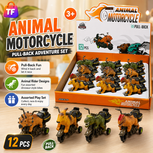 Pull-Back Animal Motorbike - Assorted Design - for Kids