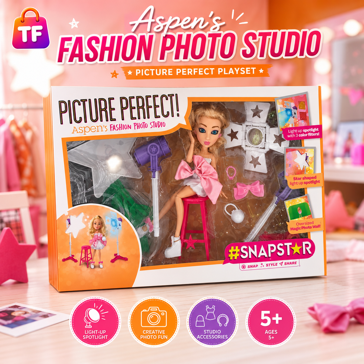 Snapstar Photo Studio Fashion Doll Playset