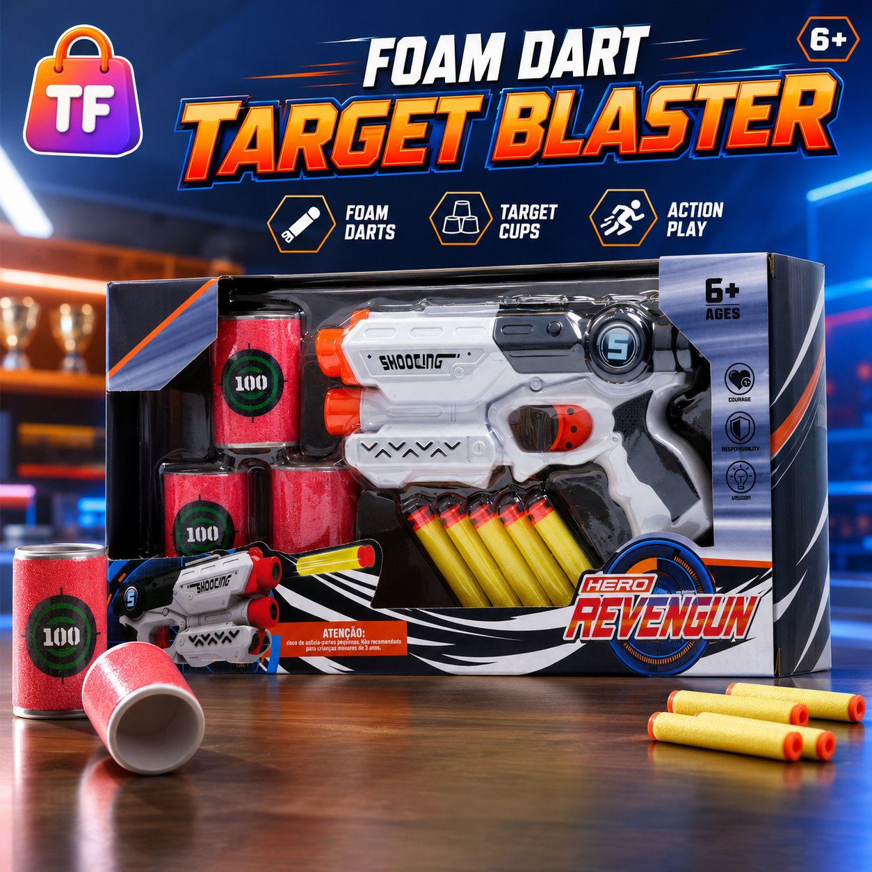 Soft Dart Blaster with Target - Age 6+