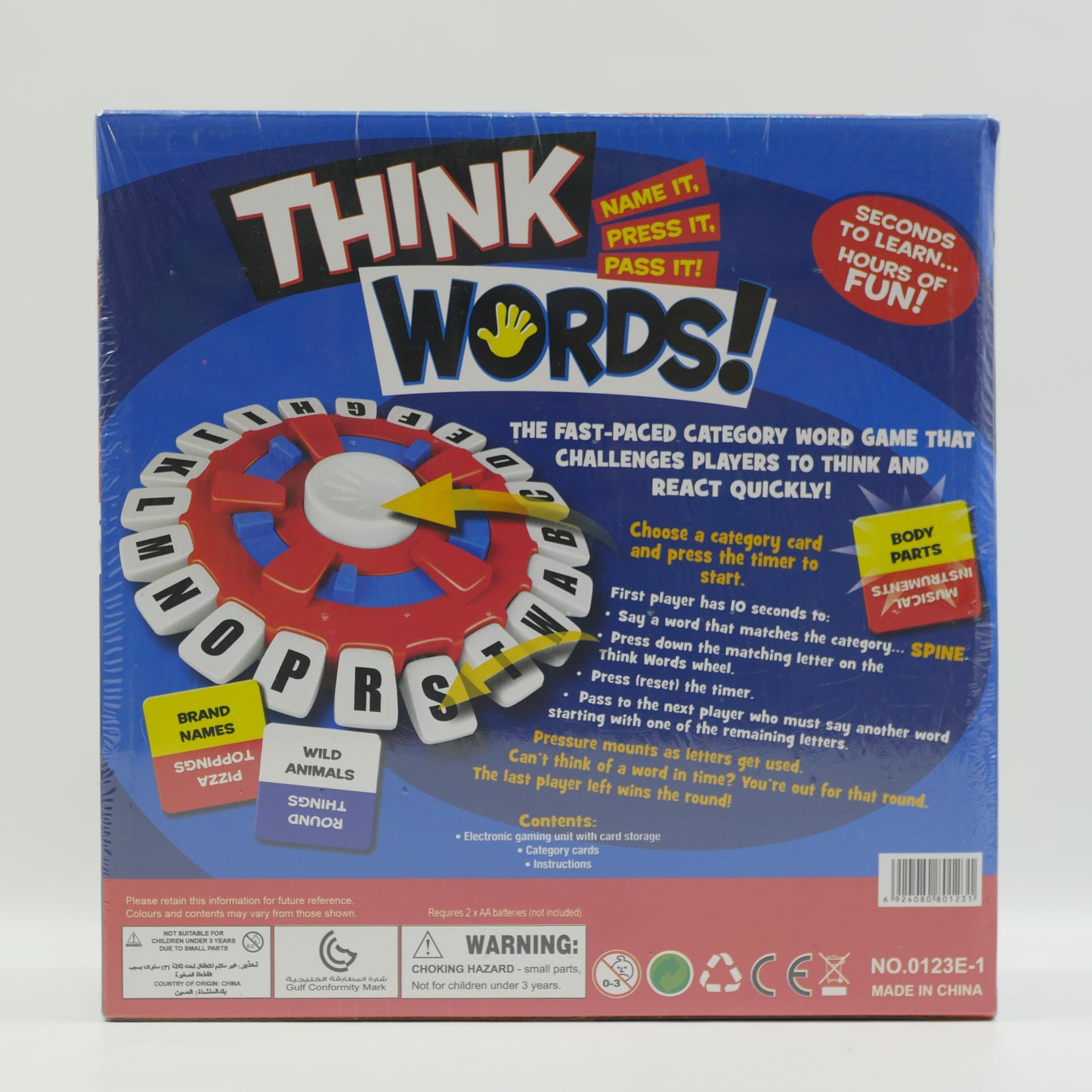 Think Words Letter Matching Board Game
