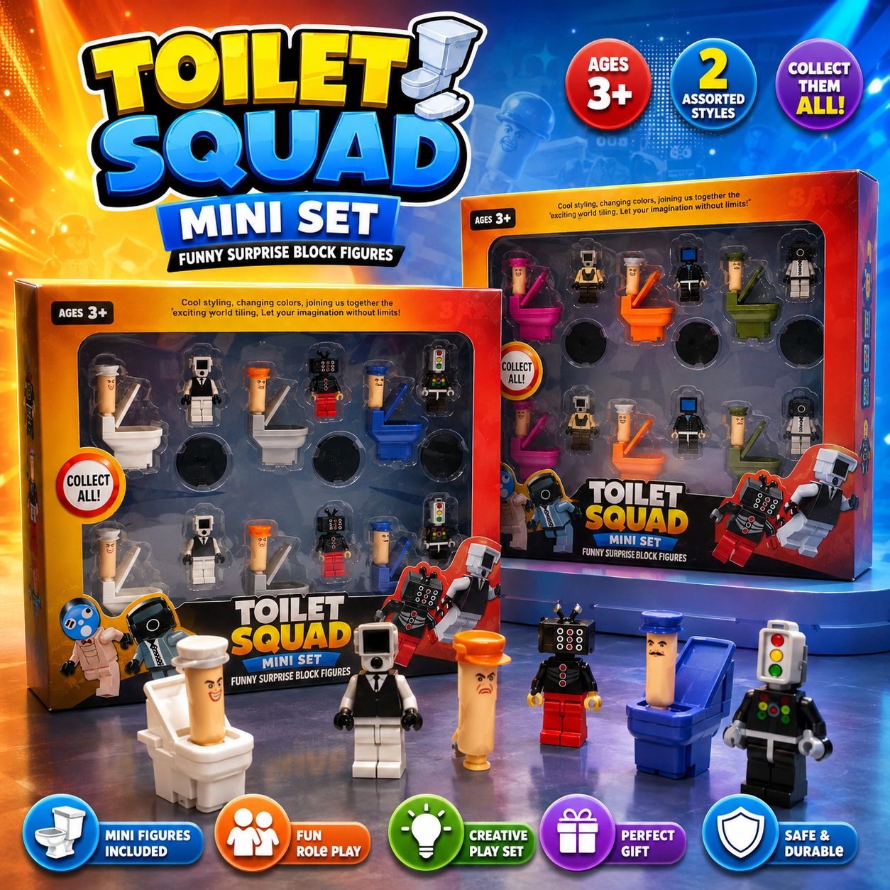 Toilet Man vs Surveillance Man Action Figure Set