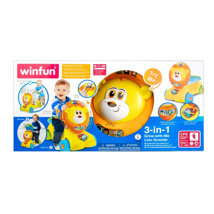Winfun 3-In1 Grow With Me Lion Scooter