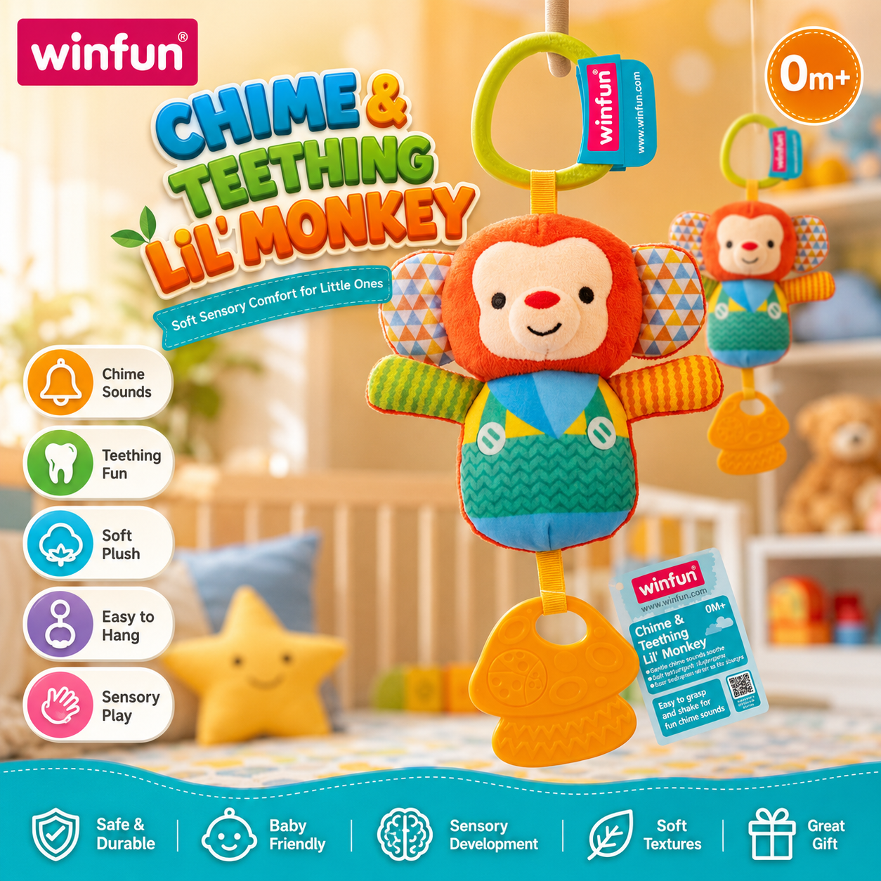 Winfun Chime Teething Lil Monkey