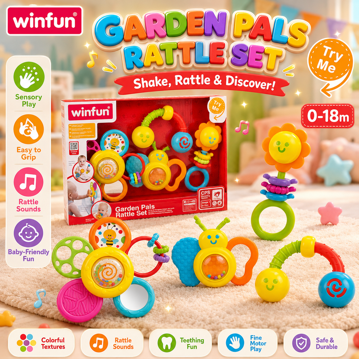 Winfun Garden Pals Rattle Set