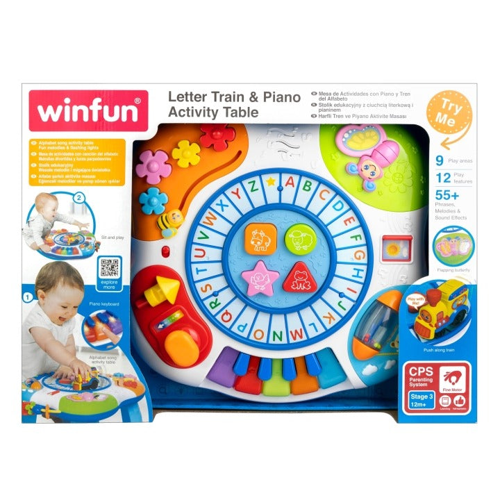 WinFun Letter Train & Piano Activity Table with Lights
