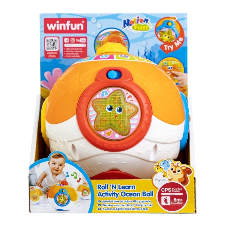 WinFun Roll 'N Learn Activity Ocean Ball with Lights & Music