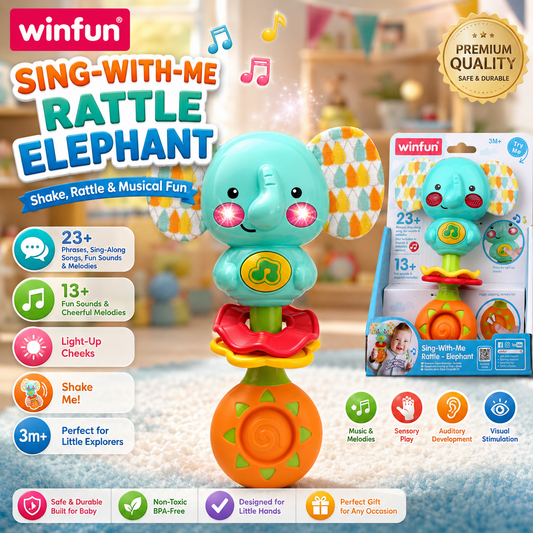 Winfun Sing With Me Rattle Elephant