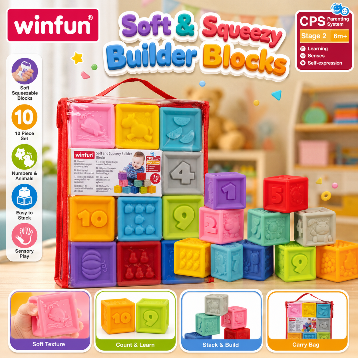 Winfun Soft Squeezy Builder Blocks